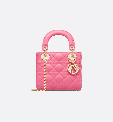 Mini Dioriviera Lady Dior Bag Natural Rattan and Candy Pink 